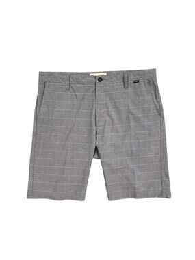 Travis Mathew Shorts Mens‎ 36 Titanium Grey Striped Walk Flat Front Golf Chino
